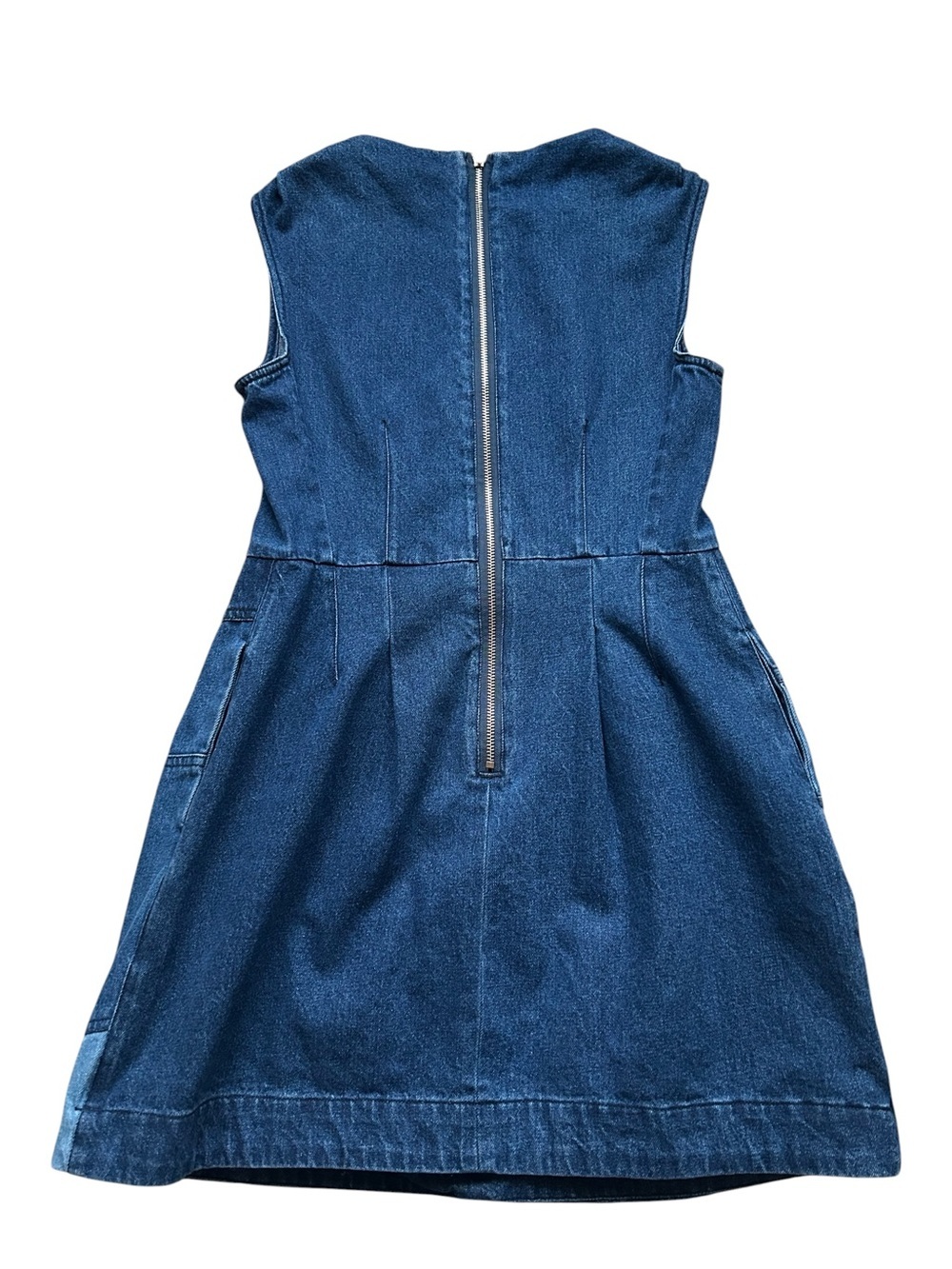 Denim Monogram  Dress Sleeveless A-Line Structured Mini Size Small - Picture 12 of 16